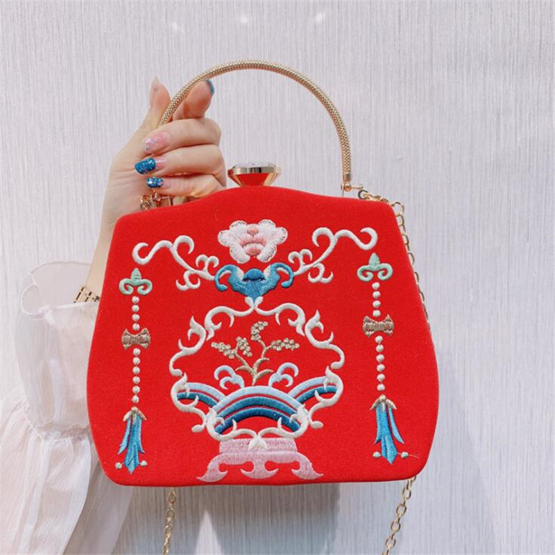 Bestickte abendclutches im chinesischen stil, hochzeits- und banketttaschen, vintage-brautgeldbörsen, schulterkettentaschen  mn1552