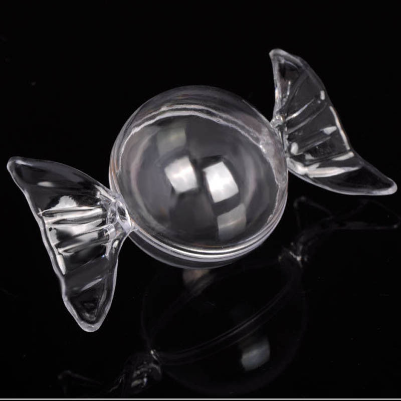 5pcs Candy Shape Storage Boxes Wedding Candy Chocolate Box Transparent Plastic Storage Box Organizer Baby Shower Box: B