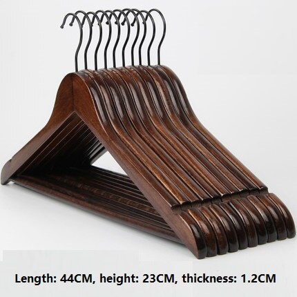 10 Teile/satz Erwachsene extra-Große Feste Holz und Metall Haken Holz KleiderbüGel Mit Kerben Nicht-Unterhose Metall Haken für Kleidung W2760: Grau