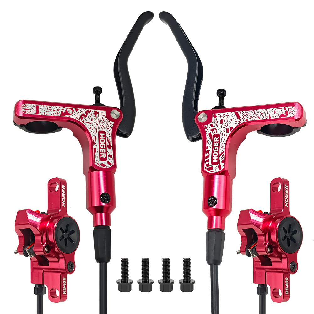 HOGER MTB Fahrrad Hydraulische Scheibenbremse Set 160mm Rotoren Öl Bremssattel Platte Vorne Hinten Mountainbike Klemme 22,2mm Griff EINE Säule