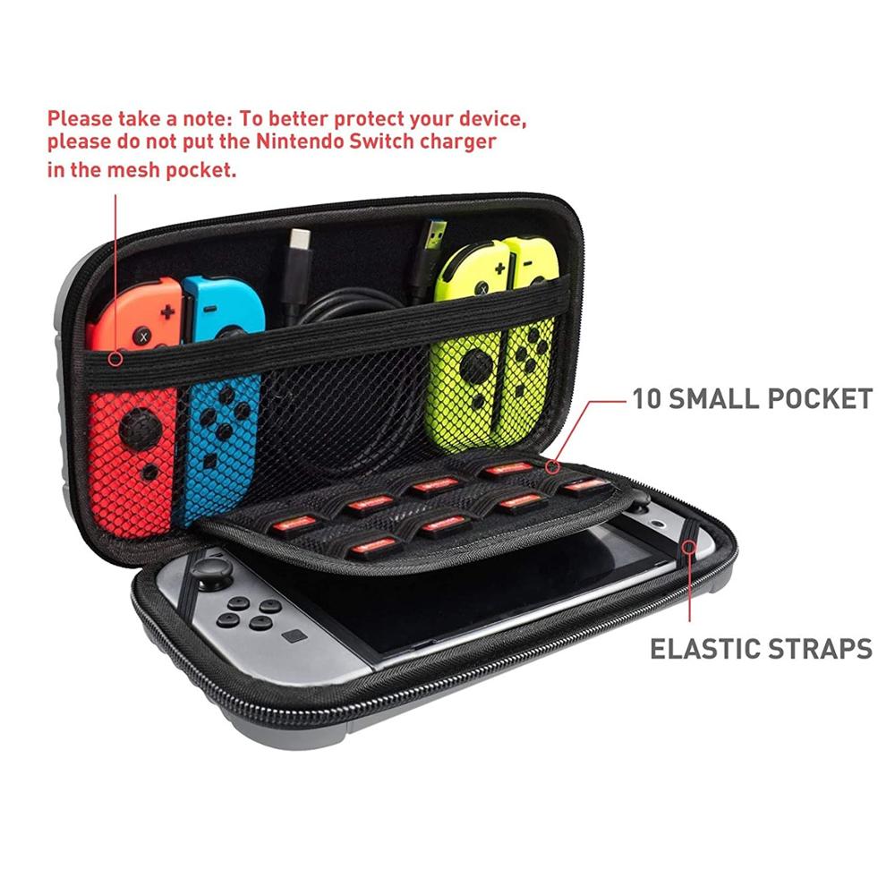 Carrying Case for Nintendo Switch Travel Bag -10 Gamecards Portable Game Case for Nintendo Switch Console & Accessories