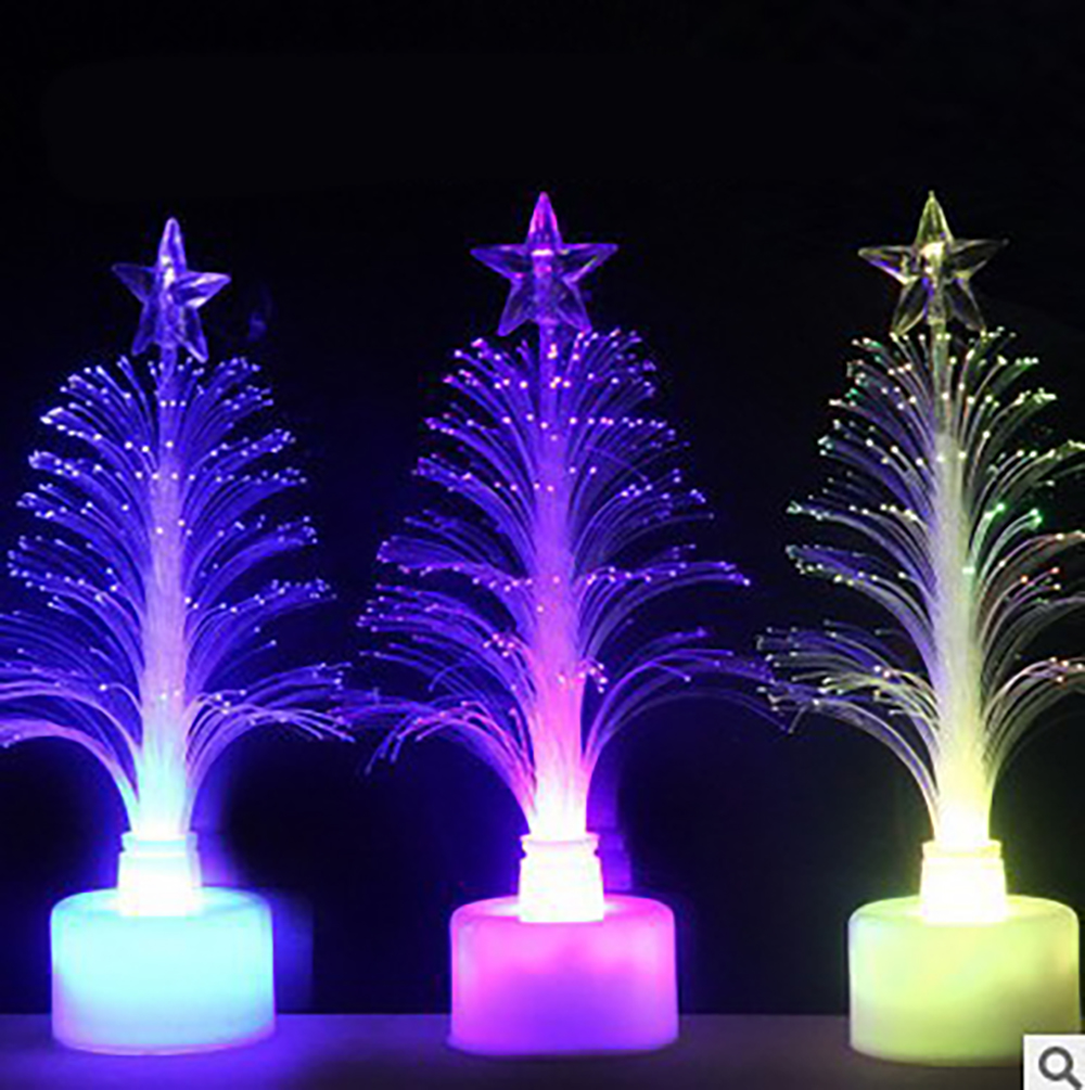 1Pc Veranderende Led Fiber Optic Nachtlampje-Up Speelgoed Lamp Batterij Aangedreven Kleine Licht Kerstboom Party Decor romantische Kleur
