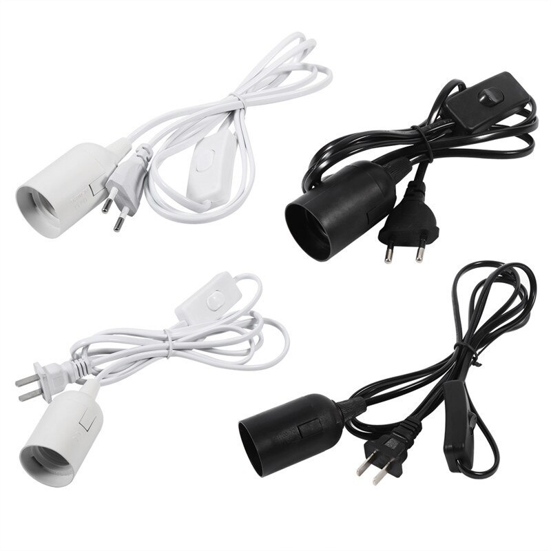 E27 Plug-In Opknoping Hanger Gloeilamp Socket Cord met Schakelaar Stopcontact Plug Adapter