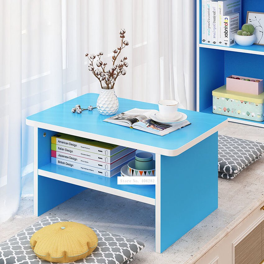 Simple Small Tea Table Japanese Style Modern 2 Layer Floating Window Coffee Table Rectangle Living Room Floor Low Table