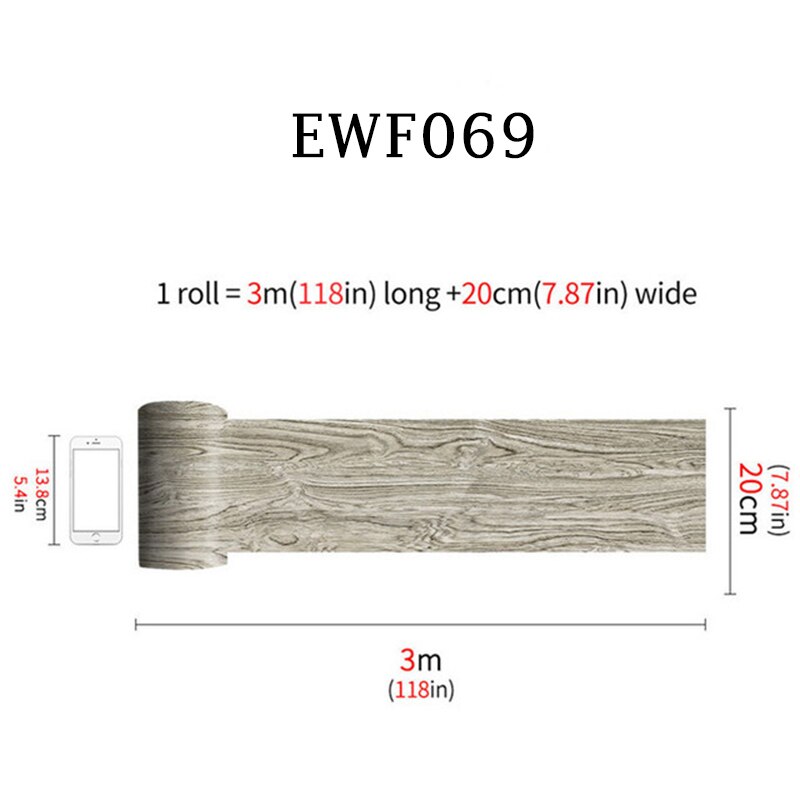 20x300cm Waterproof PVC Vinyl Wood Grain Self Adhesive Wallpaper Kitchen Living Room Wall Floor Stickers: G