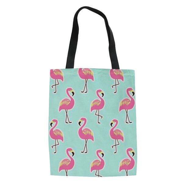 Haoyun dames linnen tassen cartoon flamingo prints patroon boodschappentas meisjes handtas katoenen dame coole canvas boodschappentassen: Cdwx 1937 z 22