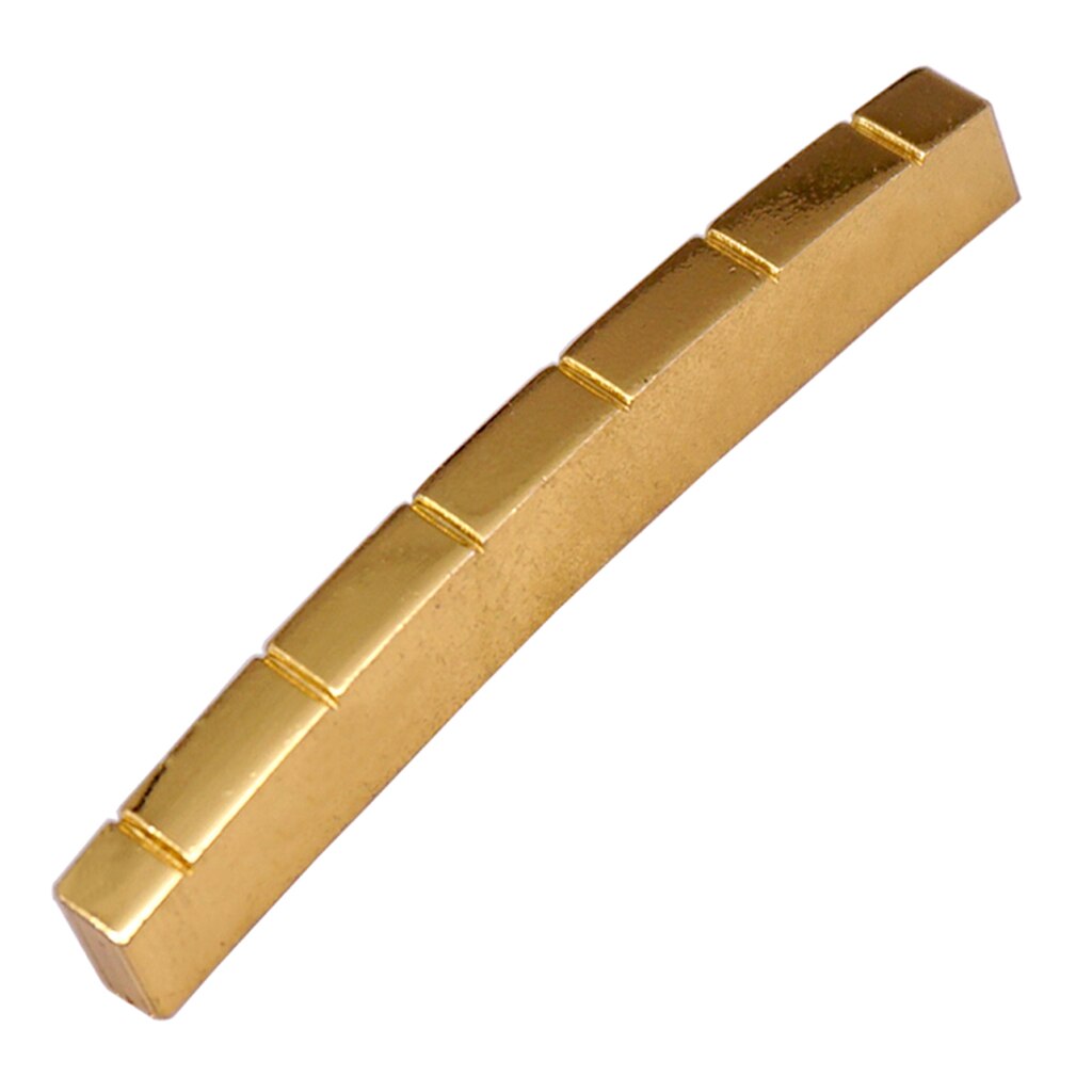 42mm Brass Curved Bottom 6 String Slotted Brass Nut for ST TL Telecaster Electric Guitar Replacement Accessory Parts Gold
