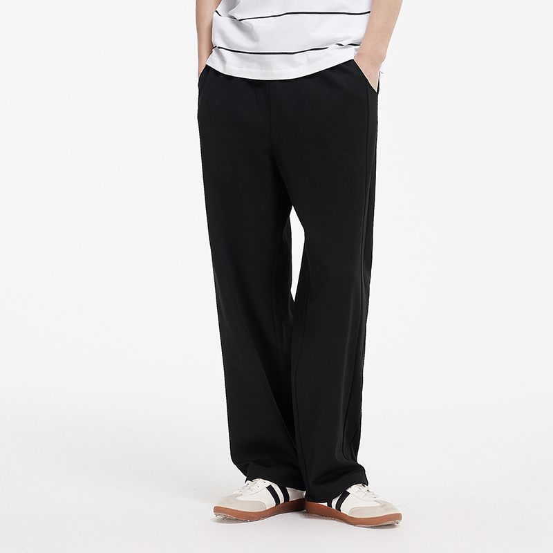 Semir pantalones casuales hombres sueltos pierna recta pantalones de punto verano sensación fresca 2025 nuevos pantalones largos cintura elástica versátil