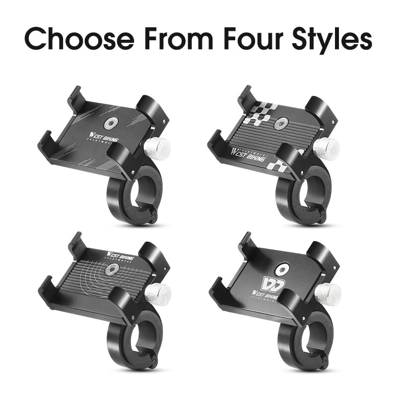 Soporte de teléfono para ciclismo WEST BIKING, soporte ligero de aleación de aluminio para manillar de bicicleta, soporte para teléfono, accesorios para bicicleta de montaña y carretera