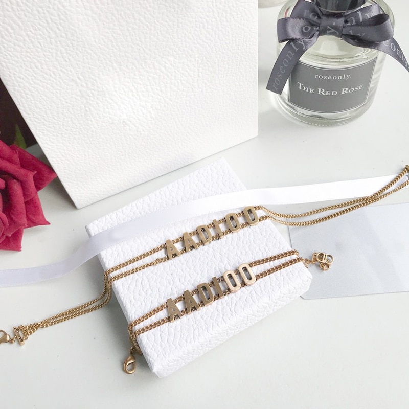 Stylish wedding jewelry personality letters vintage collar chain necklace hand catenary set
