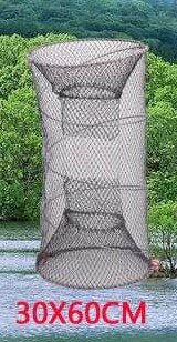 1pc Fishing Collapsible Trap Cast Keep Net Crab Crayfish Lobster Catcher Pot Trap Fish Net Eel Prawn Shrimp Live Bait: size 30x60