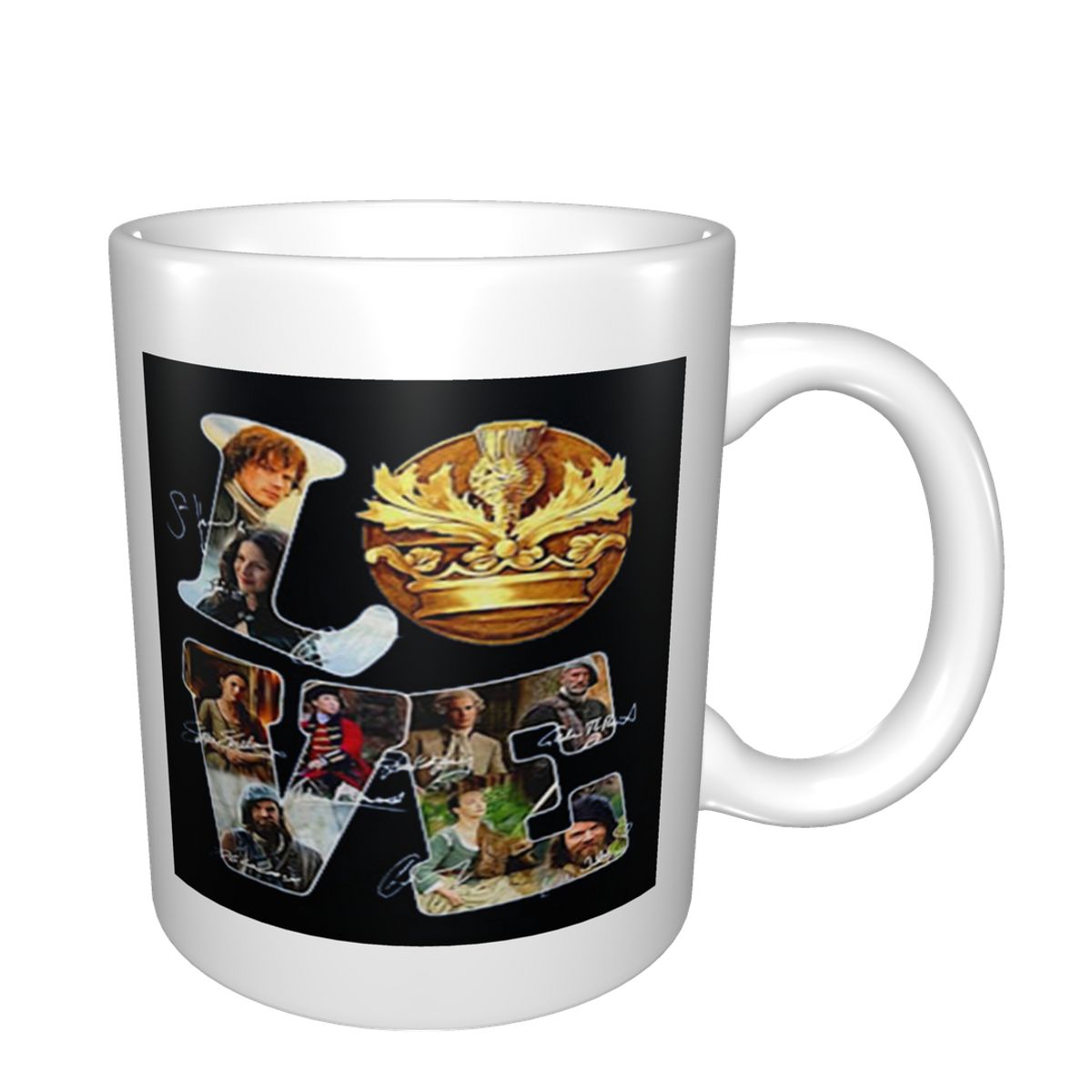 Love Outlander Tv Series Signature Mug Coffee Cup Coffee Mug Grandma Skull Coffee Cup: Default Title