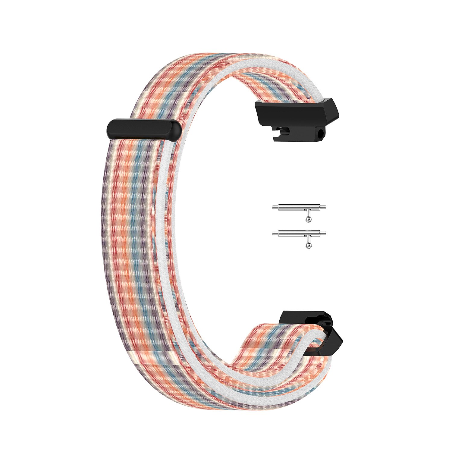 Zachte nylon loopbackband, geweven klittenband polsband, horlogeband voor fitbit inspire hr/inspire smartwatch: Regenboog