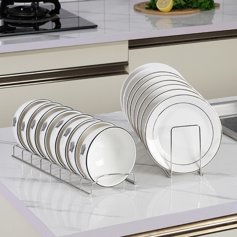 Kitchen Organizer Stainless Steel Dish Bowl Rack Drying Shelf Utensil Cutlery Drainer Storage Holder