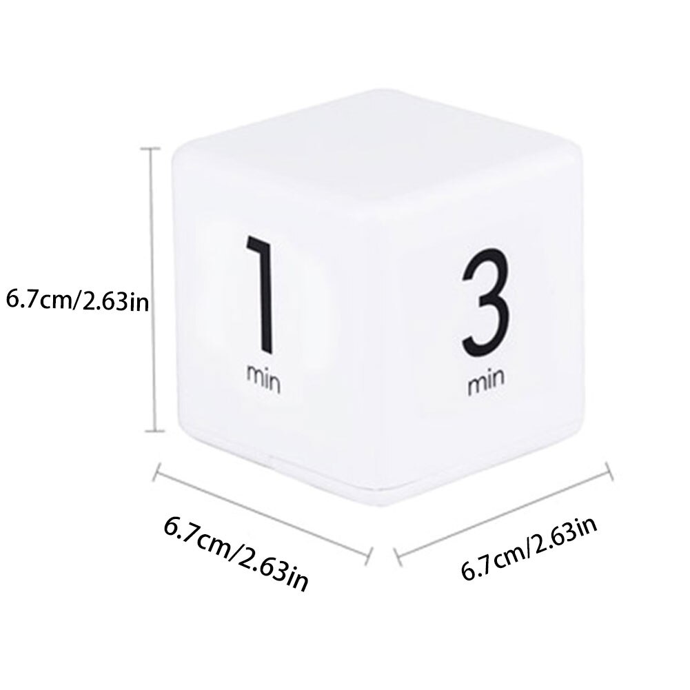 Cube Timer Praktische Pomodoro Timer Verstelbare Wit Minuten Cube Workout Timer Keuken Gereedschap Voor Time Management 1-10 Minuten