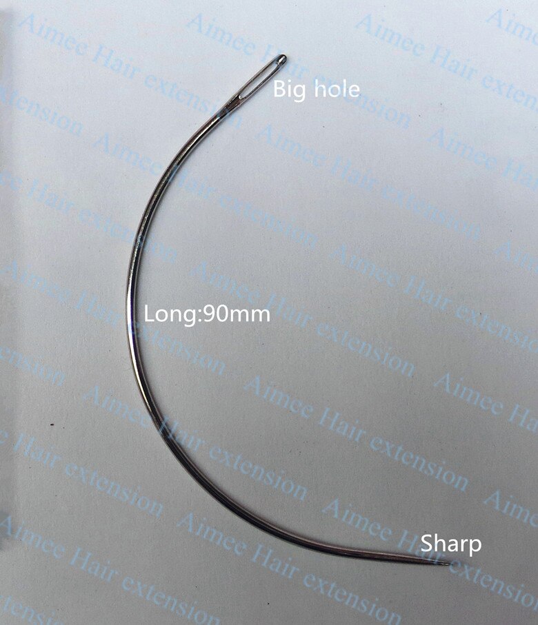 1set Hair Weaving Needles+Thread Set (50pcsLargeC Weaving Needle Needles+1 Spool Polyster Cotton Hair Weaving Thread)