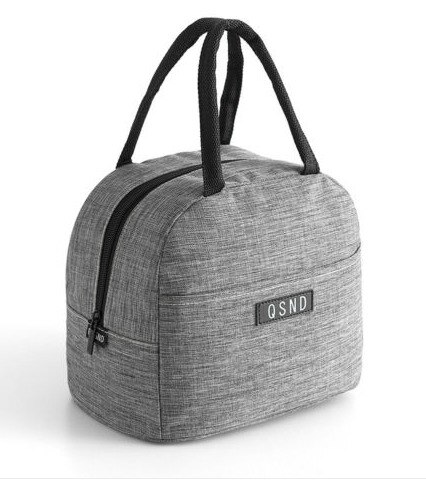 Sac à déjeuner Portable nouvelle boîte à déjeuner isotherme thermique sac à main Bento poche dîner conteneur école sacs de stockage de nourriture: GRIS