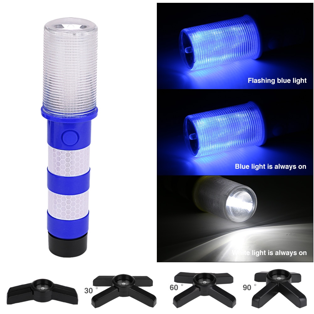 2pcs Portable Led Emergency Roadside Flares Detachable Stand Beacon