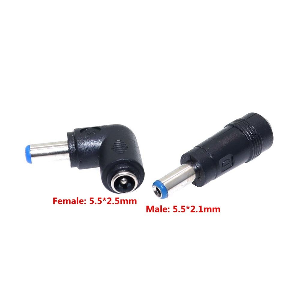 5.5*2.1mm DC Power Male Plug Jack Connector Socket Adapter for laptop 5.5*2.5 Female to 5.5*2.1mm Male