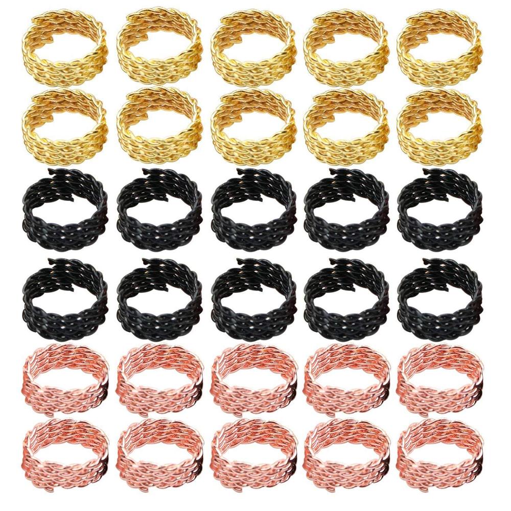 30 st/påse 11mm hål koppar hår dreadlocks fläta dread locks coil hår inpackningar metall hår fläta hår muddar för dekorationer