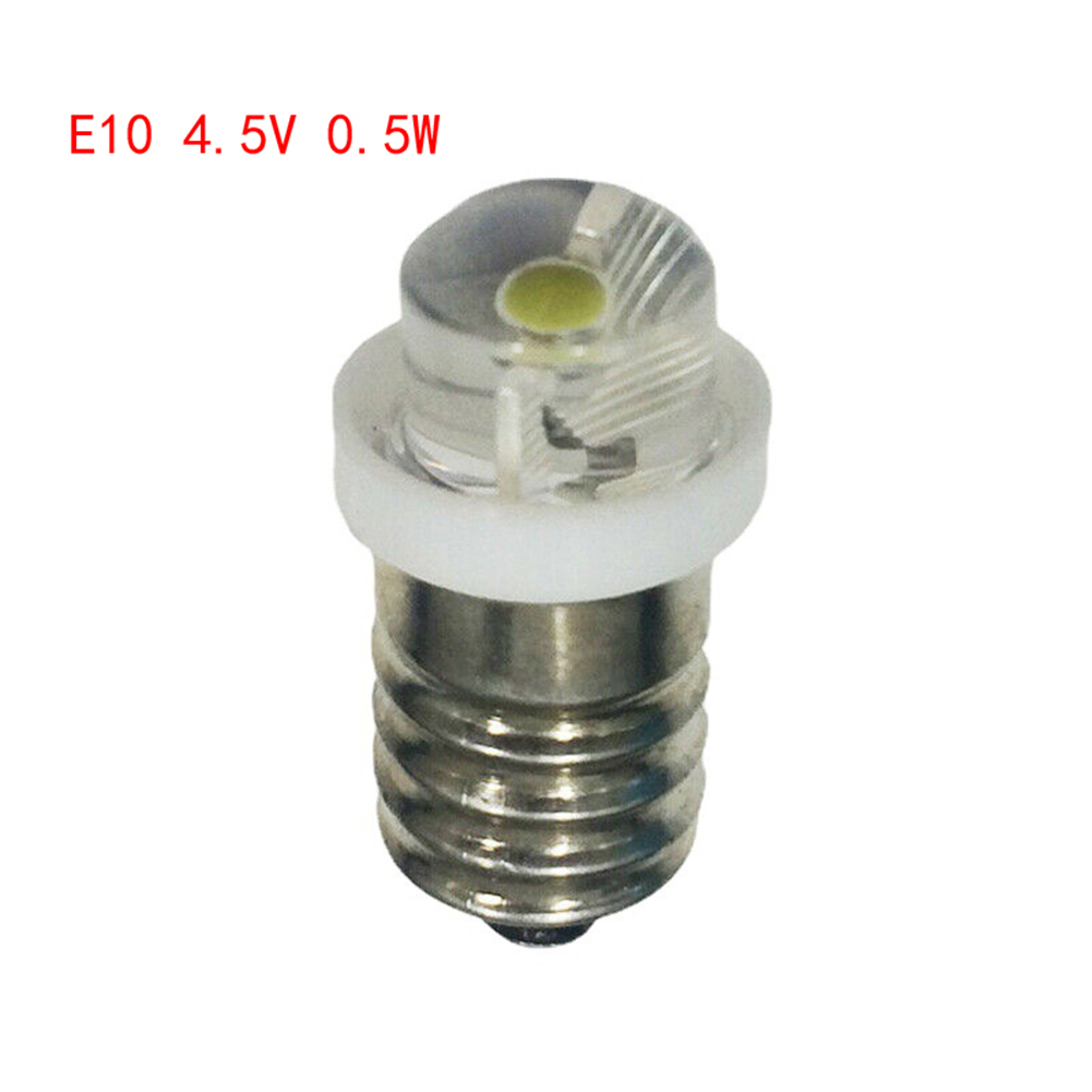 1 bombilla de linterna 3V 4,5 V 6V 0,5 W 6000K LED blanco E10 bombilla de repuesto para linterna linterna antorcha ciclismo Camping piezas: YELLOW