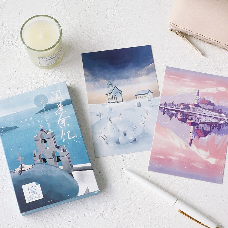 30 Pcs/Set Scenery Recollection Postcard /Greeting Card/Message Card/Christmas And Year