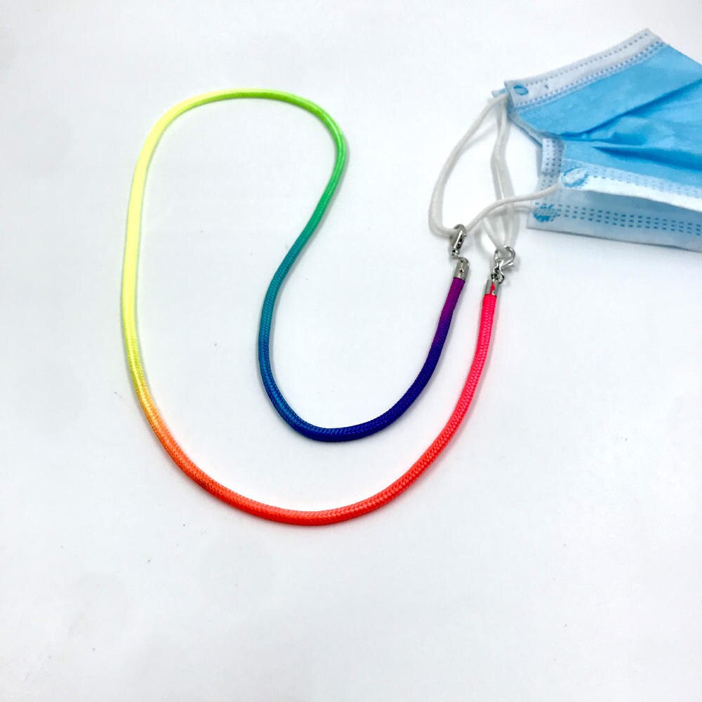 Regenboog Kleuren Gezichtsmasker Lanyard Handige Handige Houder Touw Anti-verloren Anti Masker Opknoping Hals Halter Touwen