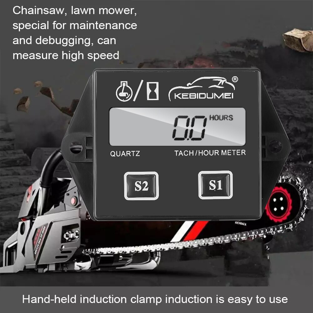 12v Tachometer Hour Meter guage Waterproof Digital Motorcycle Engine Tach Hour Meter for Motorbike Motor Boat