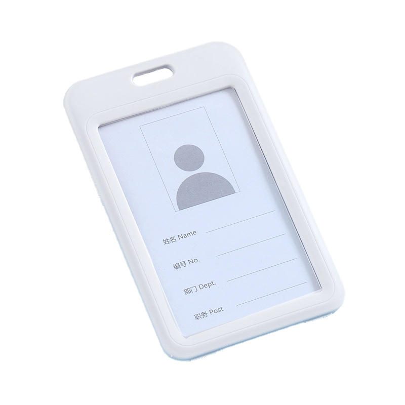 2pcs/set Double Transparent Card Holder Pass Work Permit Sleeve Case for Staff Nurse Workers ID Badge Holder Cards Protector: SKY BLUE