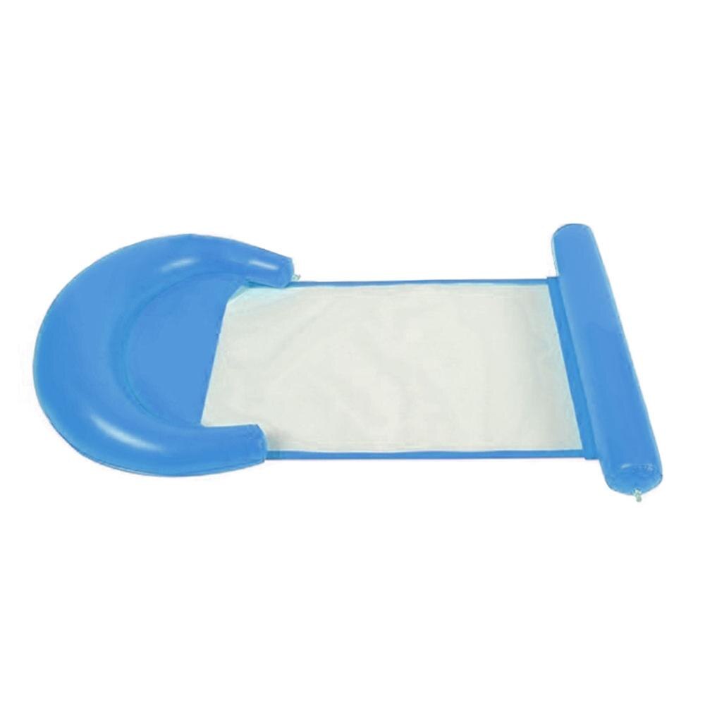 PVC Opblaasbare Water Hangmat Opblaasbare Drijvende Bed Voor Zwemmen Luchtbed Opblaasbare Stoel met Kussen Vouw Water Drijvende: Blauw