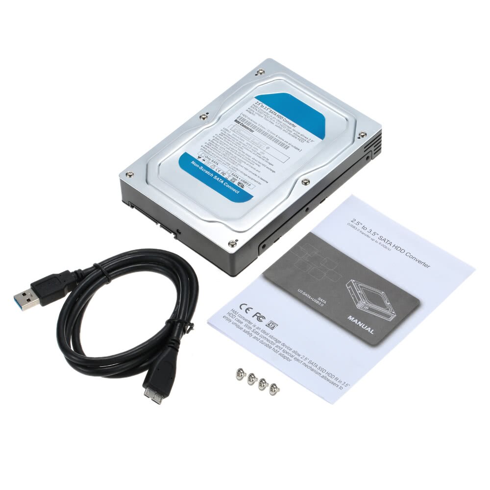 1 baie 2.5 "à 3.5" SATA adaptateur de convertisseur de disque dur 2.5 à 3.5 pouces disque dur interne SSD plateau Caddy avec Interface USB 3.0