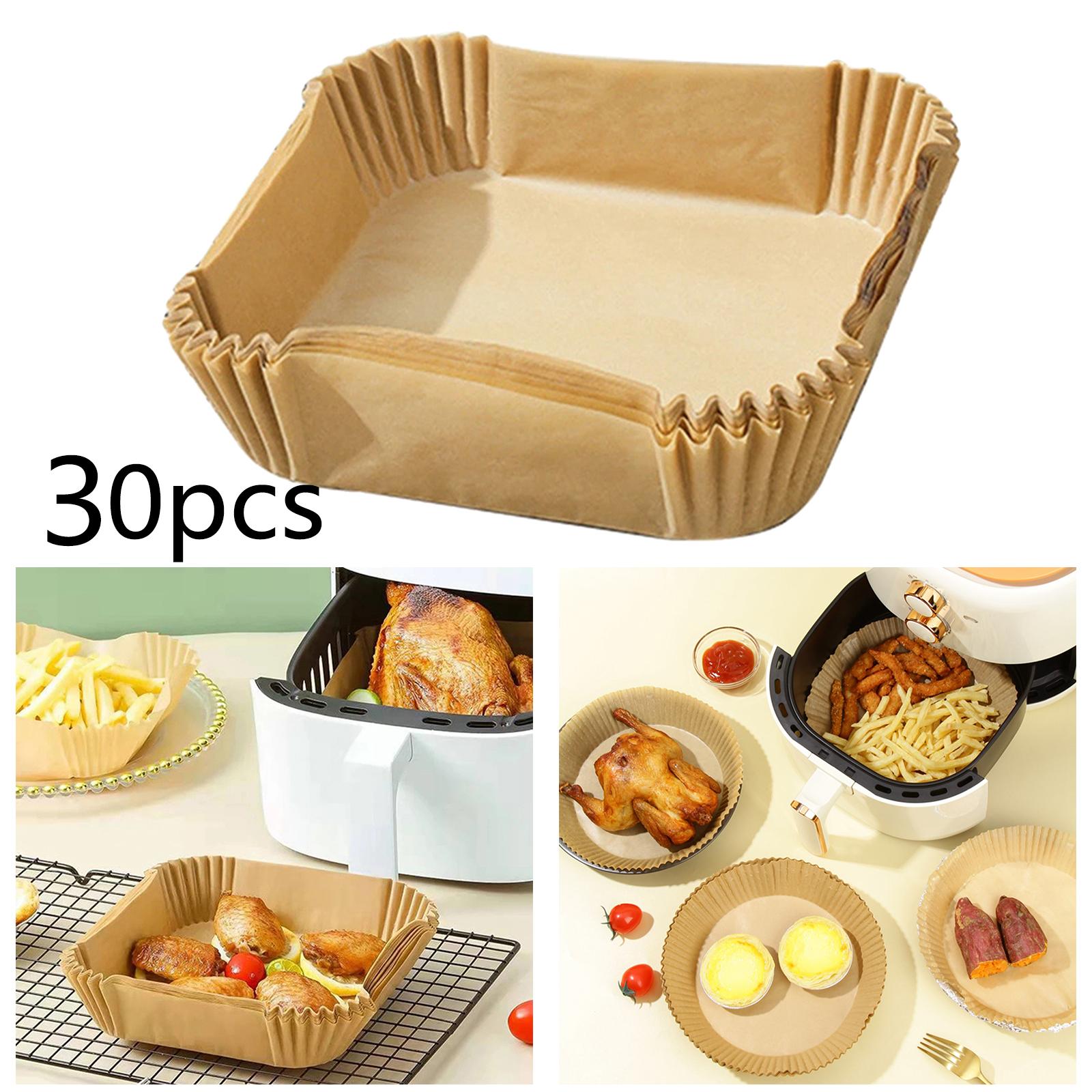 Air Fryer Baking Paper 100 Pieces Non-Stick Disposable Parchment Paper Round Baking Paper Air Fryer Liner Accessories Air Fryer Parchment Paper Liner Oven Grill (20