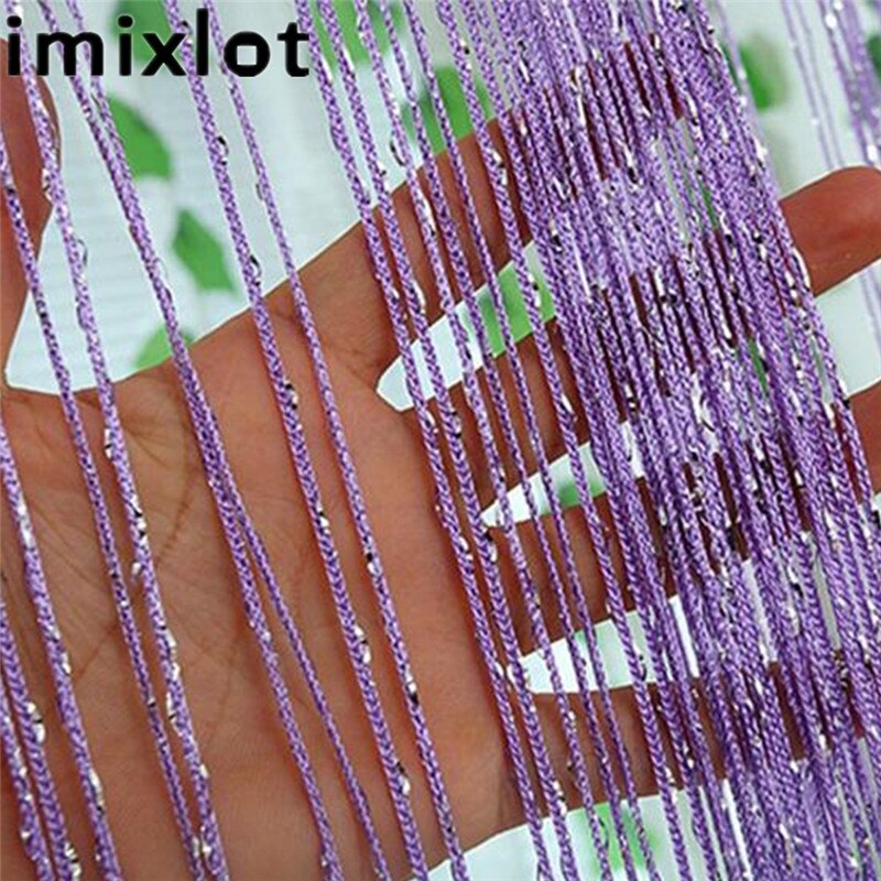 Imixlot 1m polyester tråd skillevæg gardiner skærme romantisk stue dekoration tyl dør drapering tilbehør