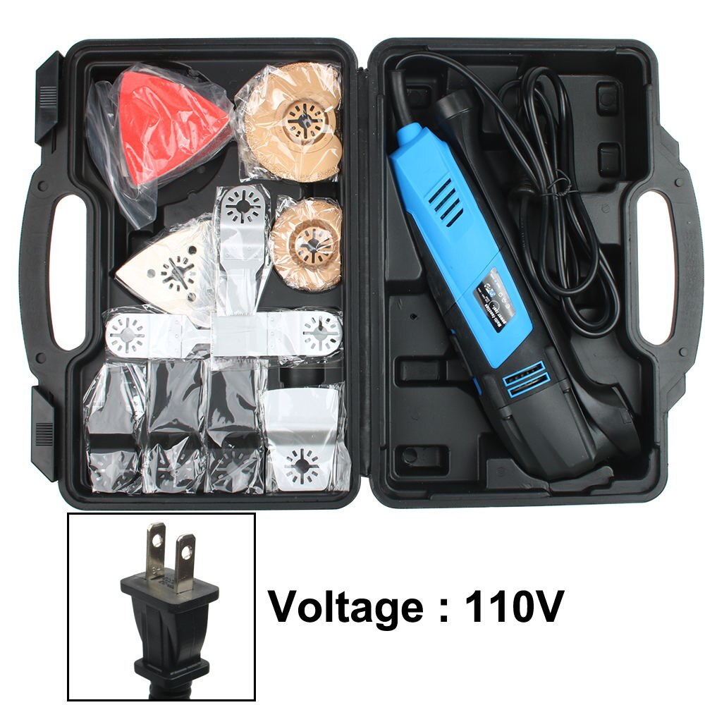 37pcs Renovator Tool Oscillating Trimmer Home Renovation Tool Trimmer woodworking Tools Multi-Function Electric Saw: 110v with box