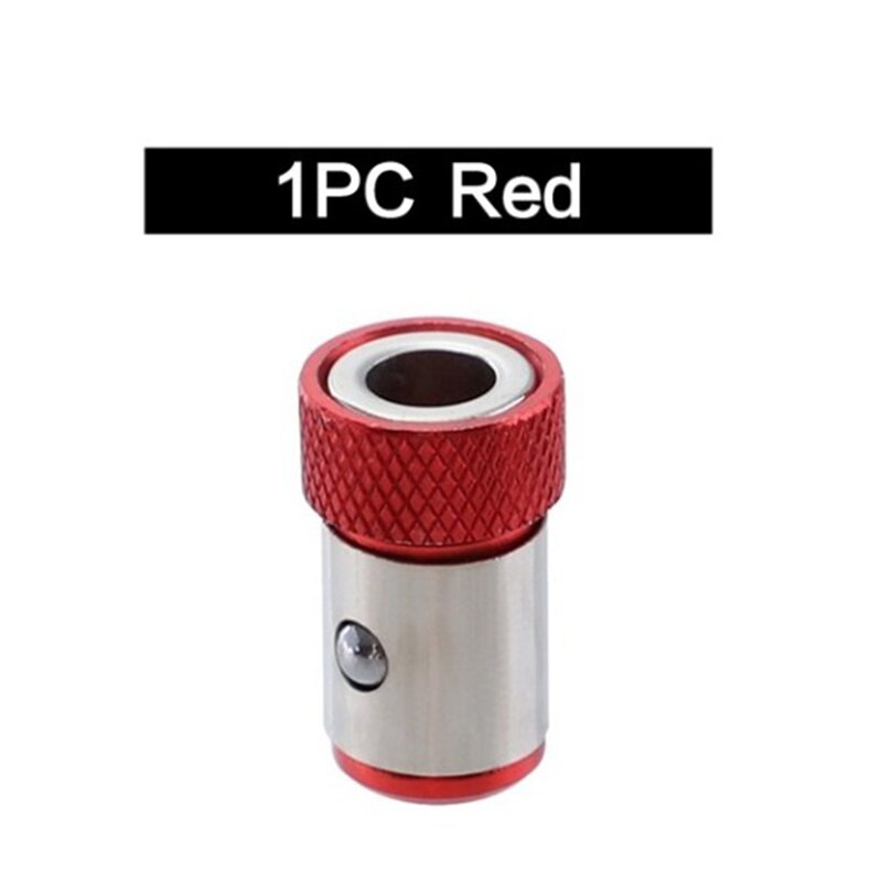 Batch head with magnetic ring Strong tip magnetizing ring Metal screwdriver head universal magnetic ring steel sleeve: red