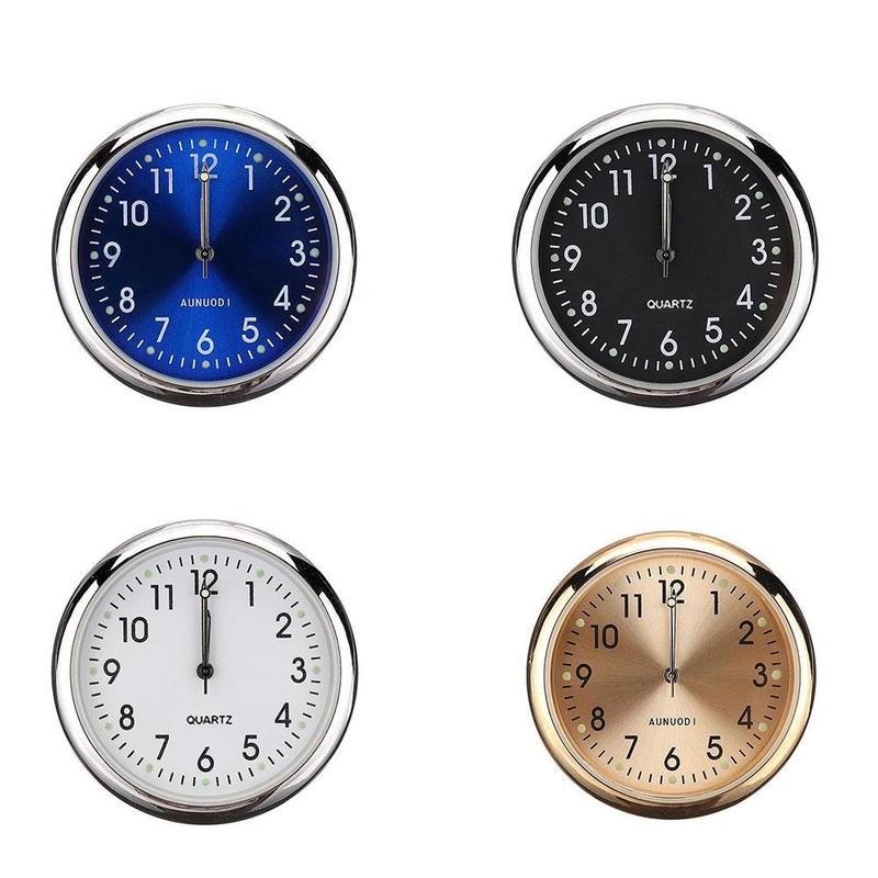 Pocket Small Mini Clock Car Dashboard Air Vent Stick-On Clock Quartz Analog Watch 4 Color Can Choose