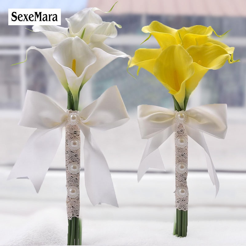Hvid calla brud brudebuket bryllup bryllup udendørs bryllup bryllup brud brudepige blomst