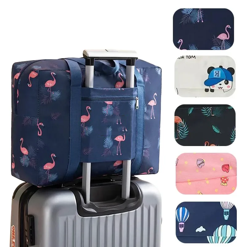 Bolsas de viaje plegables, bolsa de nailon de gran capacidad, equipaje, bolsos impermeables, almacenamiento de viaje para hombres y mujeres, organizador de embalaje de ropa