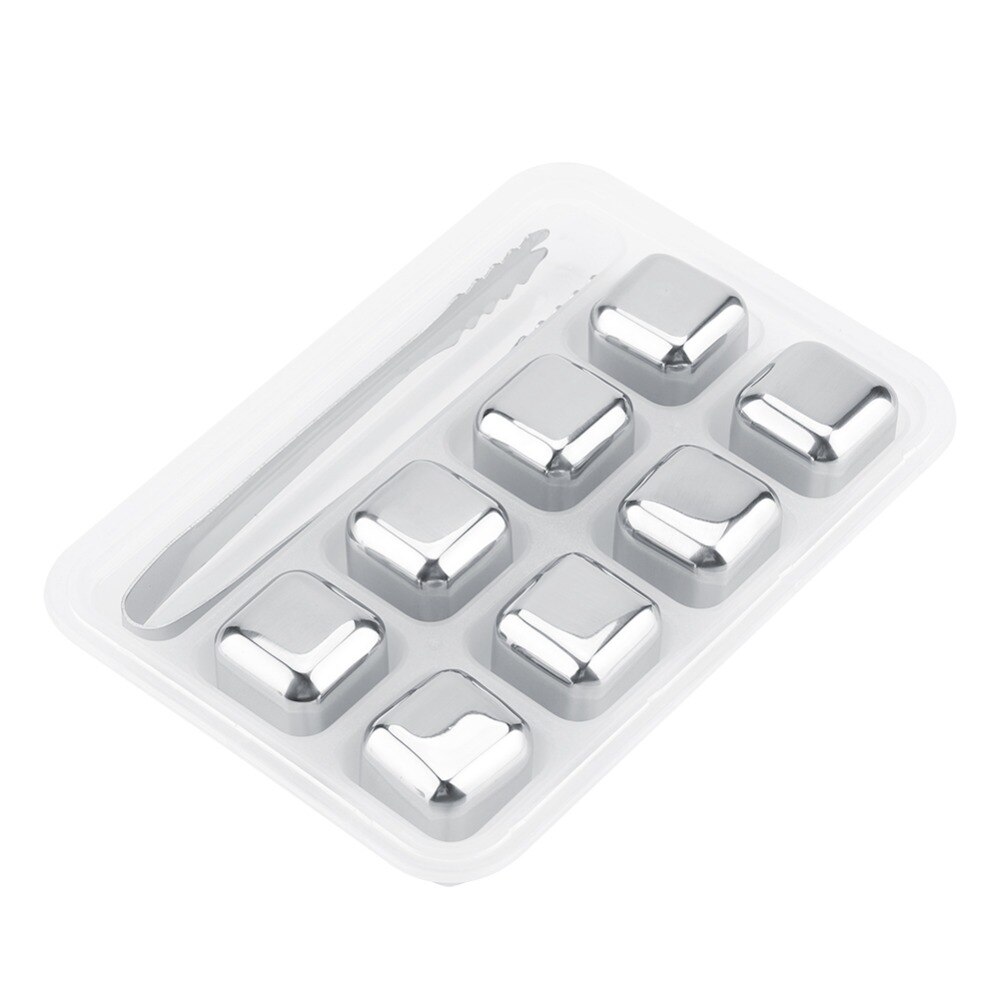 Piedras reutilizables de acero inoxidable para whisky, juego de cubitos de hielo para beber cerveza, vino, licor, Alcohol, enfriar whisky, mantener su bebida fría durante mucho tiempo