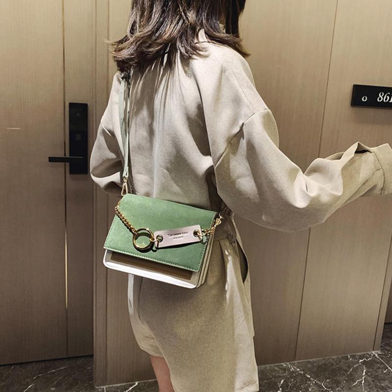 Frostet crossbody veske kvinner høy personlighet hit farge skjøting bærbare skulder messenger bags