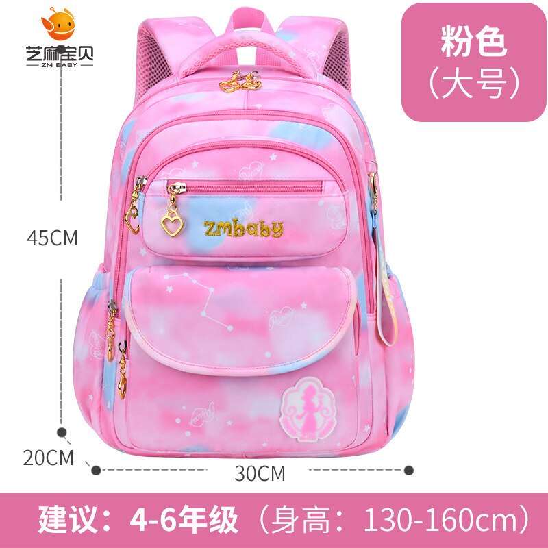 Vattentäta barn skolväskor flickor primär prinsessa skolryggsäckar barn skolväskor ortopedisk ryggsäck mochila infantil: Stor rosa