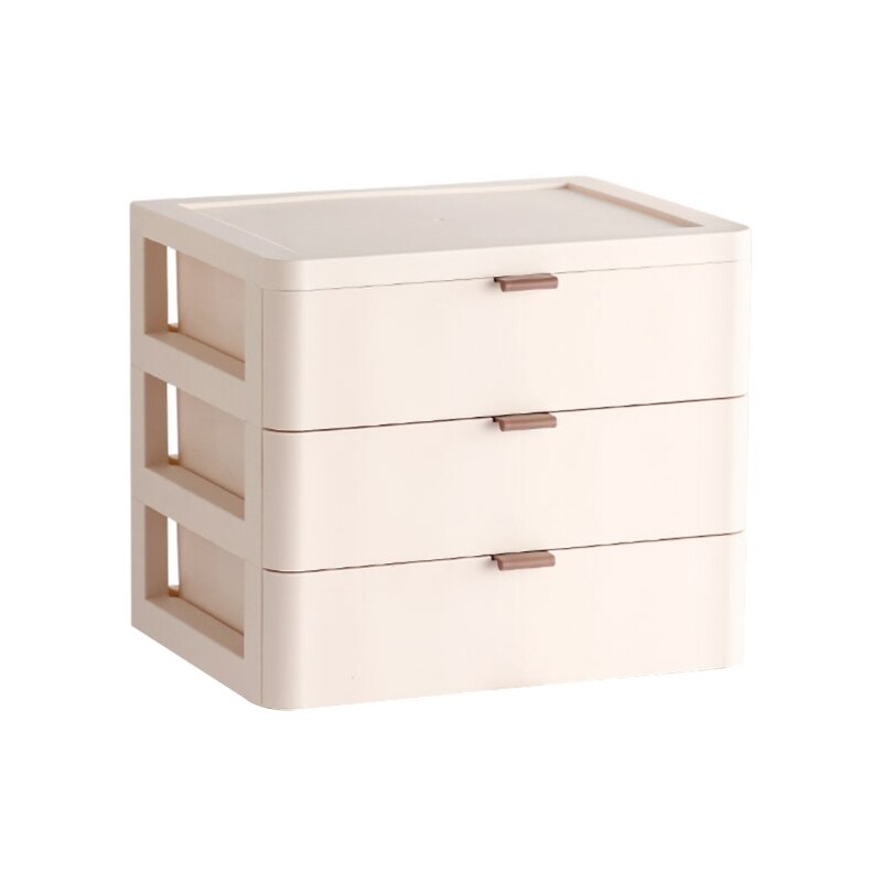 2/3/4 Layers Desktop Drawer Storage Box Mini Cosmetic Makeup Organizing Container Plastic Jewelry Organizer: 6 3 layers-pink