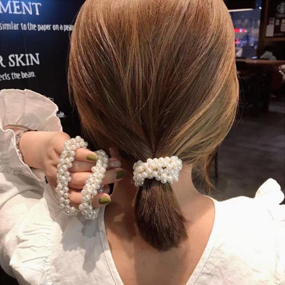 Hoofdbanden Vrouwen Shiny Elastische Haarbanden Voor Meisjes Touw Paardenstaart Houder Chouchou Haaraccessoires Hoofddeksels Gereedschap