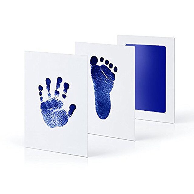 Almohadillas de tinta para huella de bebé, estampado a mano, estampado de huellas de bebé, recuerdo seguro, Kits de almohadillas de tinta no tóxica para bebé,: Azul oscuro