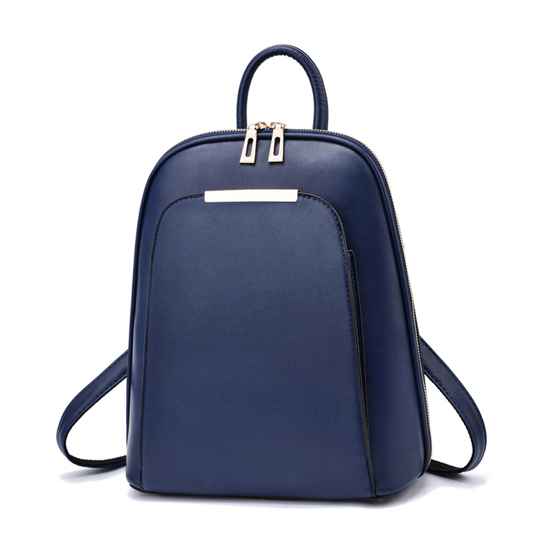 2024 neue Luxus Frauen Rucksack Zarte Leder Schulter Tasche Frauen Rucksack Mädchen Schule Rucksack Schul: Schwarz
