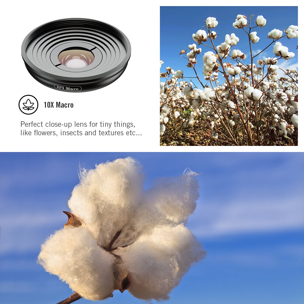 APEXEL HD 10X Super Macro Lens Phone Camera Mobile Macro Lens For iPhone X XS MAX Samsung S9 S10 Xiaomi Redmi All Smartphones