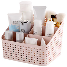 Hoomall Home Office Stationary Storage Container Box Plastic Hollow Makeup Organizer 5 Grids Desktop Sundries Storage Basket