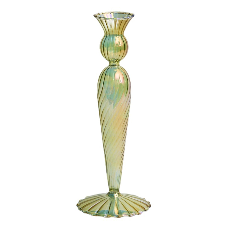Floriddle Retro Candlesticks Taper Candle Holders Tall Candlesticks Decoration Party Glass Vase Home Decor Wedding Decoration: Clear