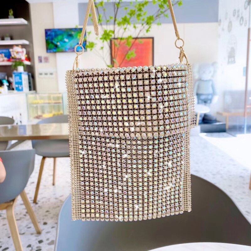 Luxe damestas met flitsdiamanten en hangende fran-xj-telefoontas voor iphone, samsung, xiaomi, huawei en andere mobiele telefoons: 3h