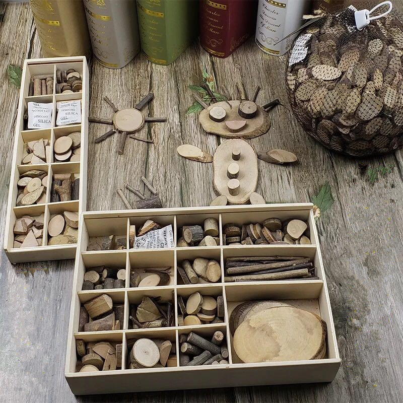 Logwood 30-50pcs Baby DIY Toy Nature Wood Art & Craft Handmade Create Wooden toy Educational Originality wood for Children